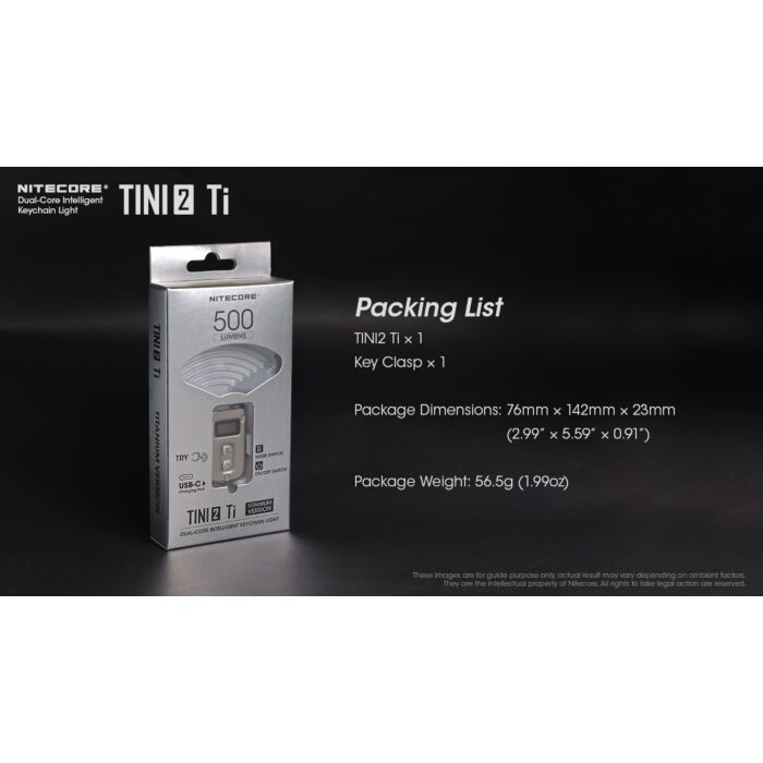 NITECORE TIP2 Torcia Portachiavi 720 Lumen - Ricaricabile USB, IP67, Nuova