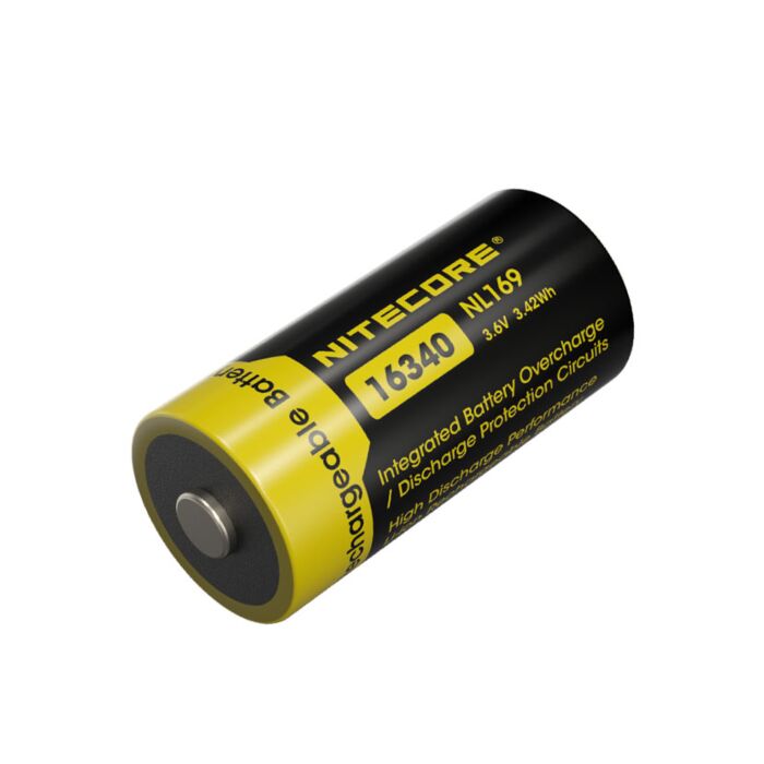 Nitecore - NL169 - Batteria ricaricabile al Litio 16340 / RCR123A 3.7V 950mAh Li-Ion Nitecore - NL169 - Batteria ricaricabile al Litio 16340 / RCR123A 3.7V 950mAh Li-Ion