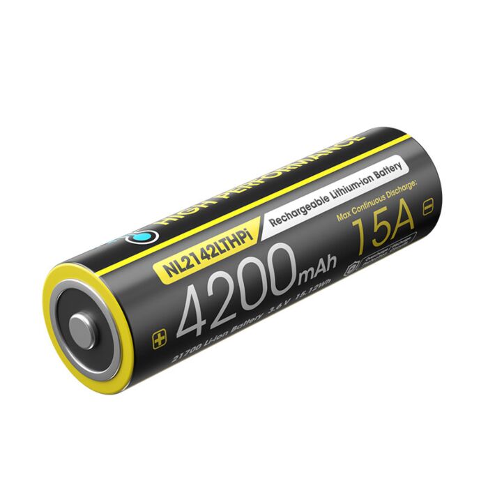 Nitecore - NL2142LTHPi - Batteria Ricaricabile Protetta Li-Ion 21700 3.6V 4200mAh 15A Per Basse Temperature E Climi Rigidi Nitecore - NL2142LTHPi - Batteria Ricaricabile Protetta Li-Ion 21700 3.6V 4200mAh 15A Per Basse Temperature E Climi Rigidi