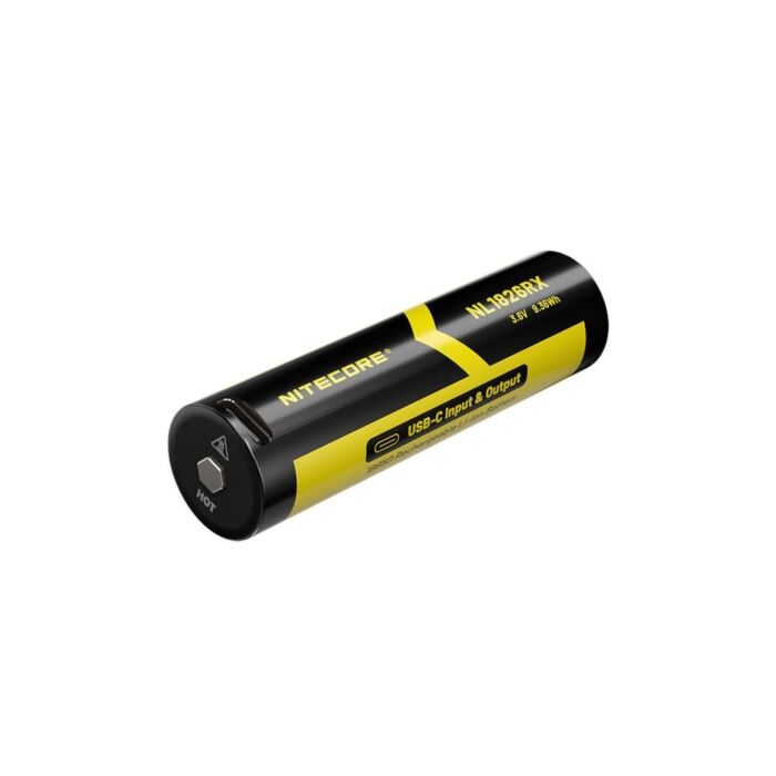 Nitecore - NL1826RX con plug USB-C - Batteria Ricaricabile Protetta Li-Ion 18650 3.6V 2600mAh e Power Bank Nitecore - NL1826RX con plug USB-C - Batteria Ricaricabile Protetta Li-Ion 18650 3.6V 2600mAh e Power Bank