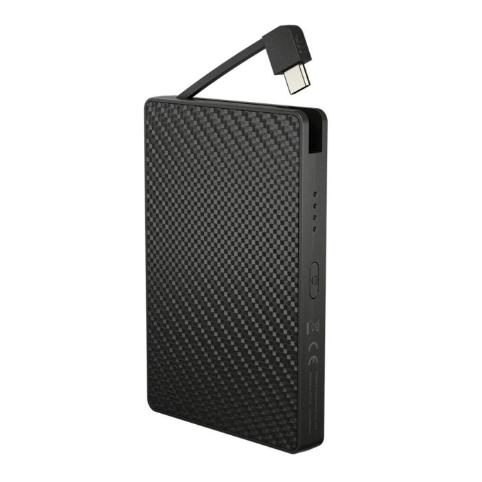 Nitecore - POCKET 10000 - Power Bank da 10000mAh 38.5Wh in Fibra di Carbonio con cavo USB-C integrato - powerbank 