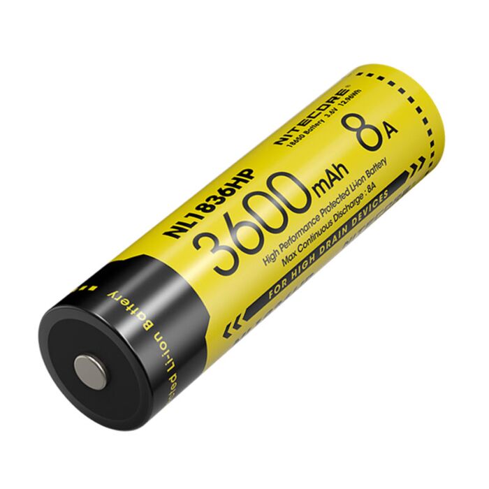 Nitecore - NL1836HP - Batteria ricaricabile protetta Li-Ion 18650 3.6V - 3600mAh - 8A per HC60 UHE, HC65 UHE, HC68, HC70 UHE, MH12GTS, MH25GTS Nitecore - NL1836HP - Batteria ricaricabile protetta Li-Ion 18650 3.6V - 3600mAh - 8A per HC60 UHE, HC65 UHE, HC68, HC70 UHE, MH12GTS, MH25GTS