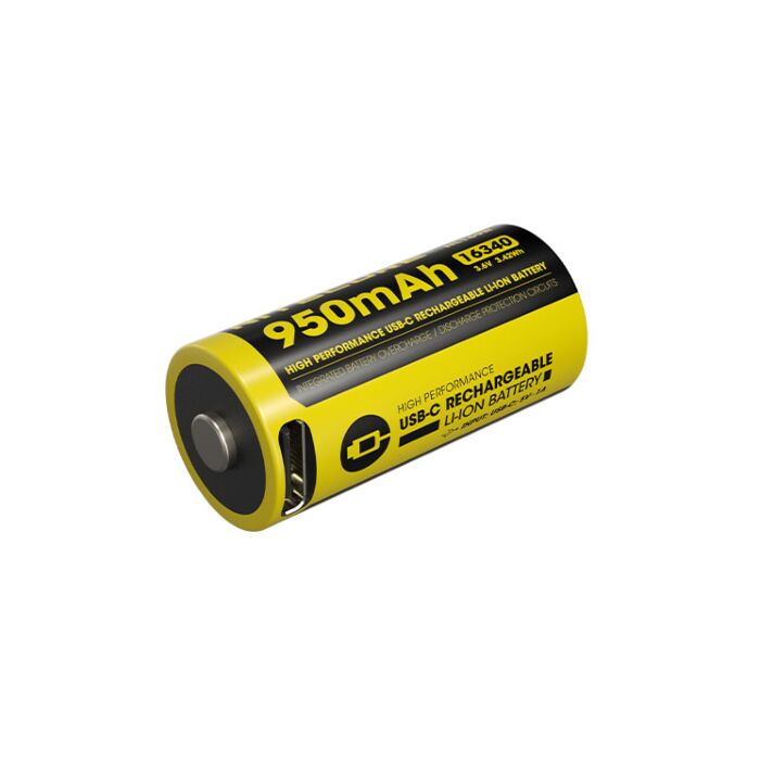 Nitecore - NL169R - Batteria Li-ion da 950mAh - Ricaricabile tramite USB-C - RCR123A 16340 - batteria Nitecore - NL169R - Batteria Li-ion da 950mAh - Ricaricabile tramite USB-C - RCR123A 16340 - batteria