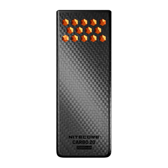 Nitecore - CARBO 20 - Neon Orange - Power Bank 20000mAh 65W in fibra di carbonio - powerbank Nitecore - CARBO 20 - Neon Orange - Power Bank 20000mAh 65W in fibra di carbonio - powerbank