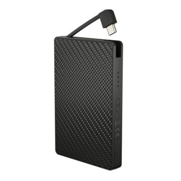 Nitecore - POCKET 10000 - Power Bank da 10000mAh 38.5Wh in Fibra di Carbonio con cavo USB-C integrato - powerbank 