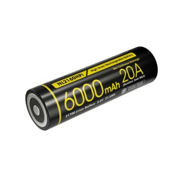 Nitecore - NL2160HPi - Batteria ricaricabile protetta Li-Ion 21700 3.6V 6000mAh 20A per P10i, P10iX, P20i, P20iX, P23i, P30i, P35i, SRT6i ed SRT7i 