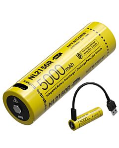 Nitecore - NL2150R USB-C - Batteria ricaricabile protetta Li-Ion 21700 3.6V 5000mAh 