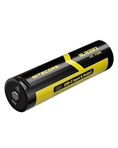 Nitecore - NL1826RX con plug USB-C - Batteria Ricaricabile Protetta Li-Ion 18650 3.6V 2600mAh e Power Bank 