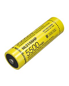 Nitecore - NL2155HP - Batteria Ricaricabile Li-Ion 21700 3.6V 5500mAh 20A per EX7, HC75UHE, MH12PRO, MH25PRO e P40 