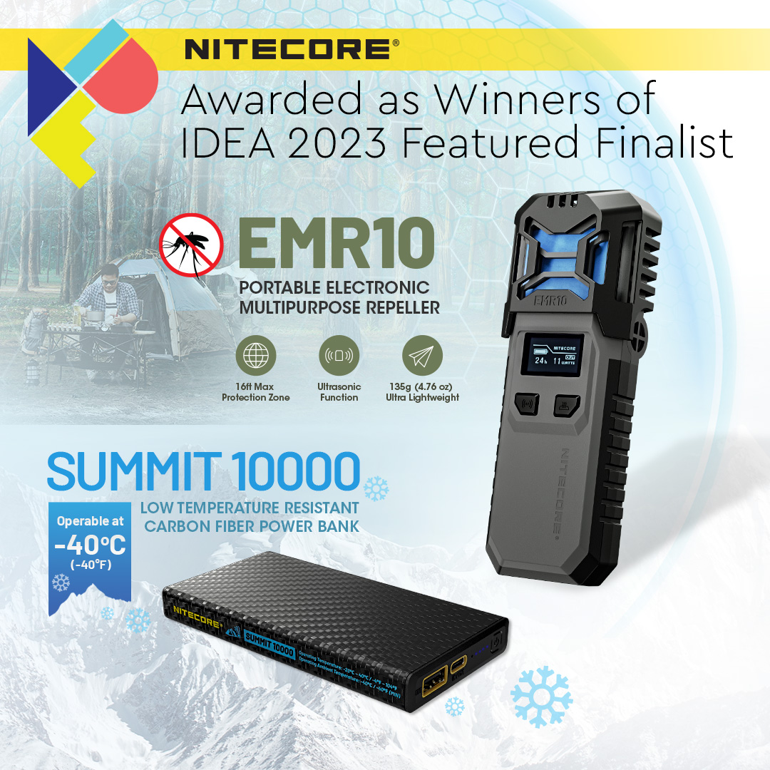NITECORE: EMR10 e SUMMIT 10000 Vincitori del prestigioso IDEA 2023 per design innovativo