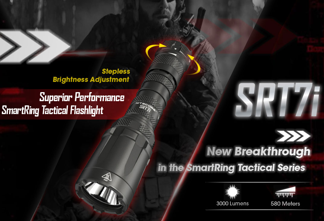 Recensione NITECORE SRT7i - Smartring, 3000 lumens - 580 metri