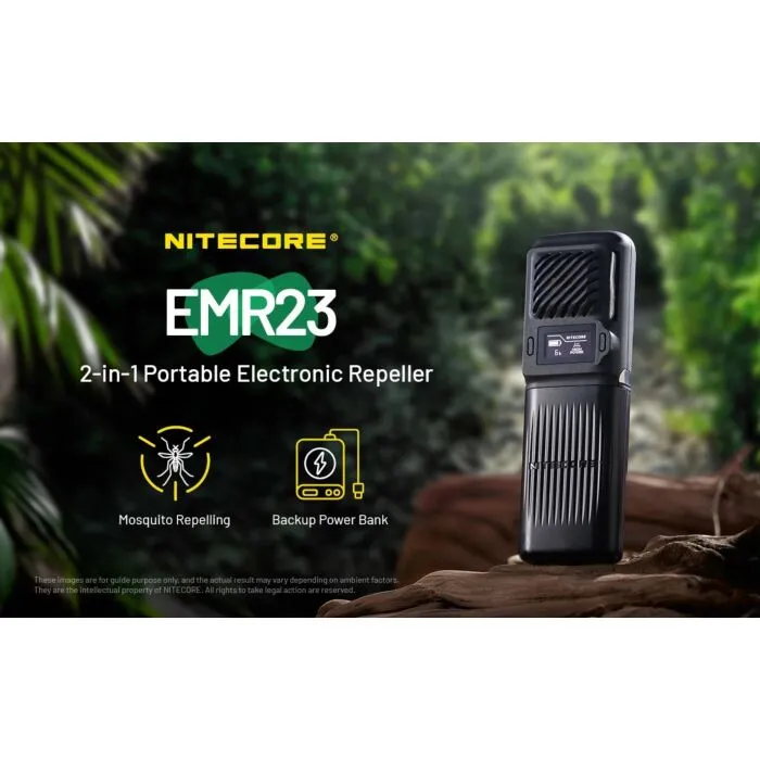 NITECORE EMR25 - Repellente elettronico per zanzare portatile multiuso + repellente per parassiti ad ultrasuoni ricaricabile con etichetta Nitecore NITECORE EMR25 - Repellente elettronico per zanzare portatile multiuso + repellente per parassiti ad ultrasuoni ricaricabile con etichetta Nitecore